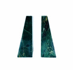 Solid Green Marble Geometric Bookends