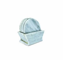 White Marble Coaster Set, Set of 6