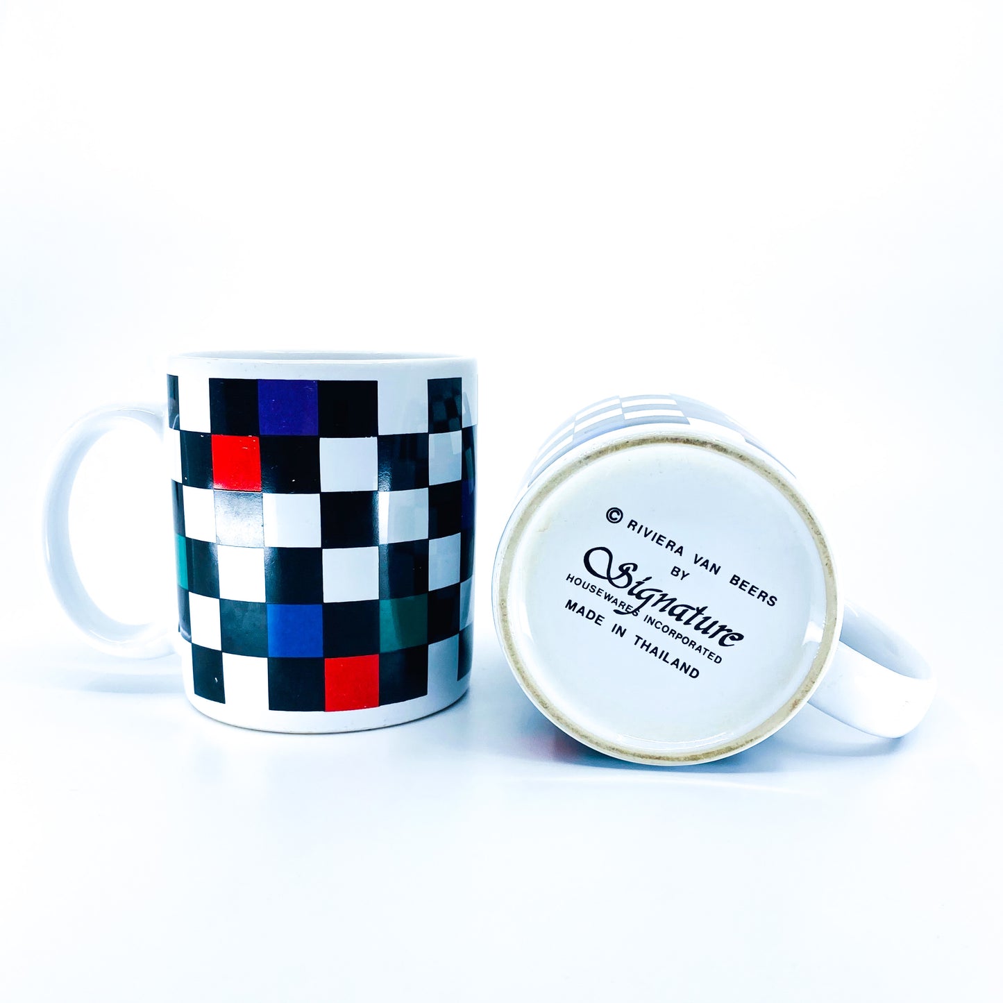 S/2 Checkered Mugs