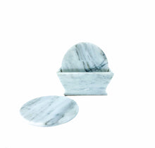 White Marble Coaster Set, Set of 6
