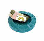 Solid Green Round Marble Ashtray