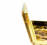 Stone Marble Keepsake Box with Brass Trim