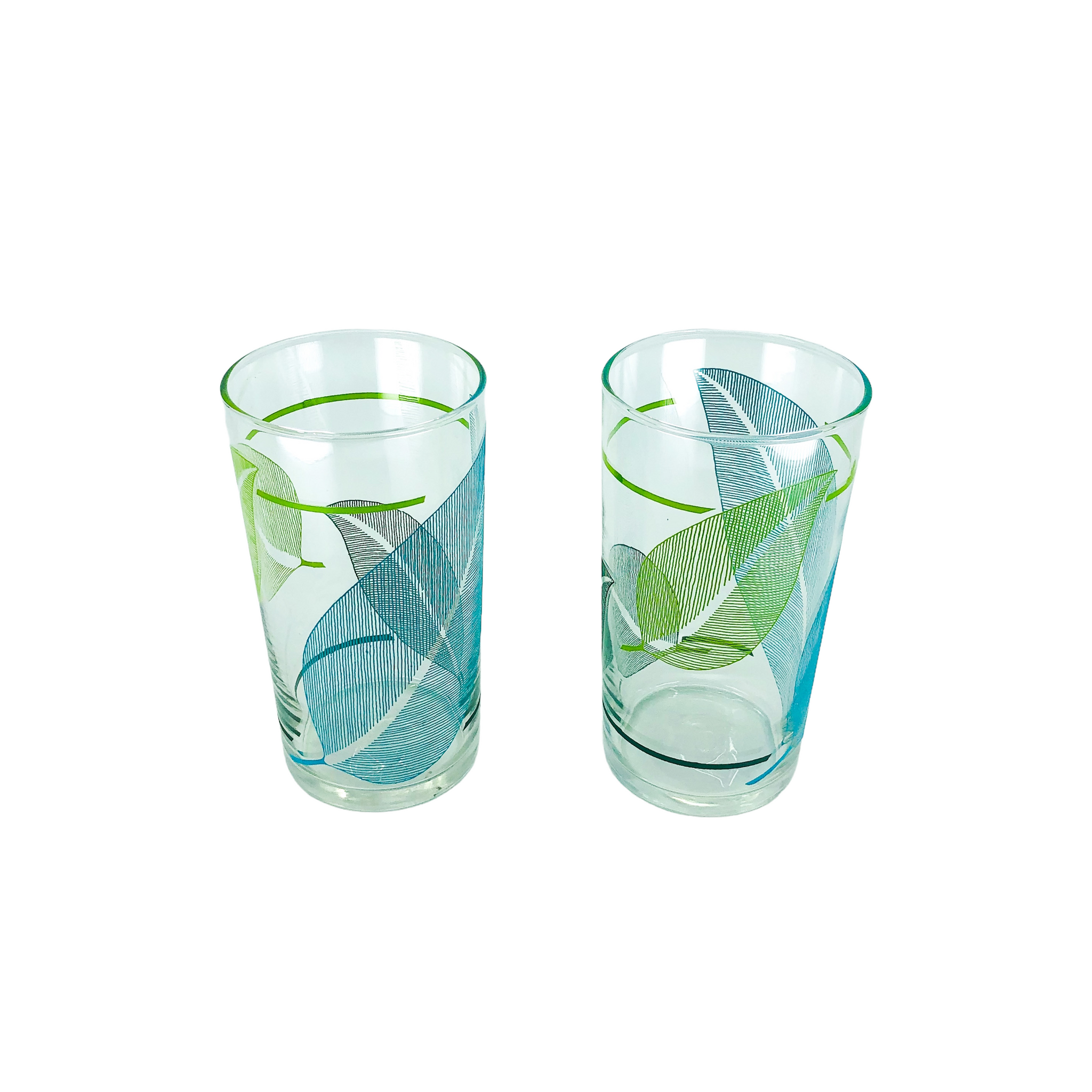 Leaf Design Glasses, Pair