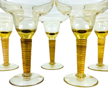Rattan Wrapped Plastic Margarita Glasses, Set of 7