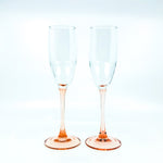 S/2 Peach Stem Champagne Glasses