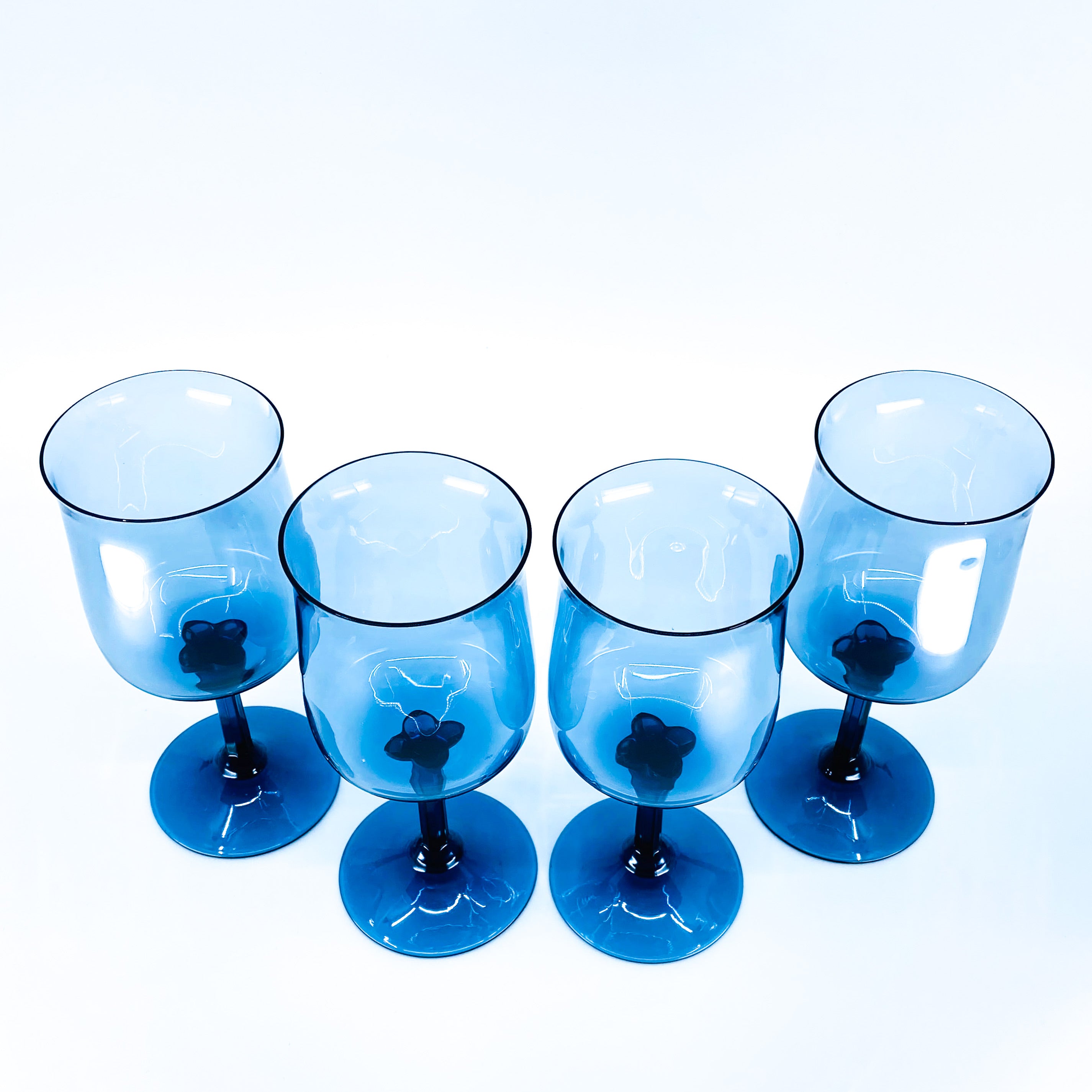 Lenox Blue Mist Tulip Shaped Wine Glasses, Set of 4