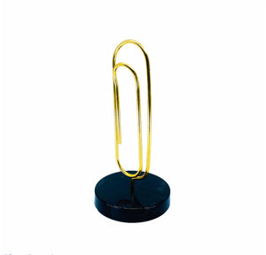 Vintage Jumbo Brass Paperclip Memo Holder