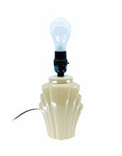 Small Beige Art Deco Ceramic Table Lamp
