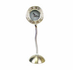 Gooseneck Silver Desk Clock