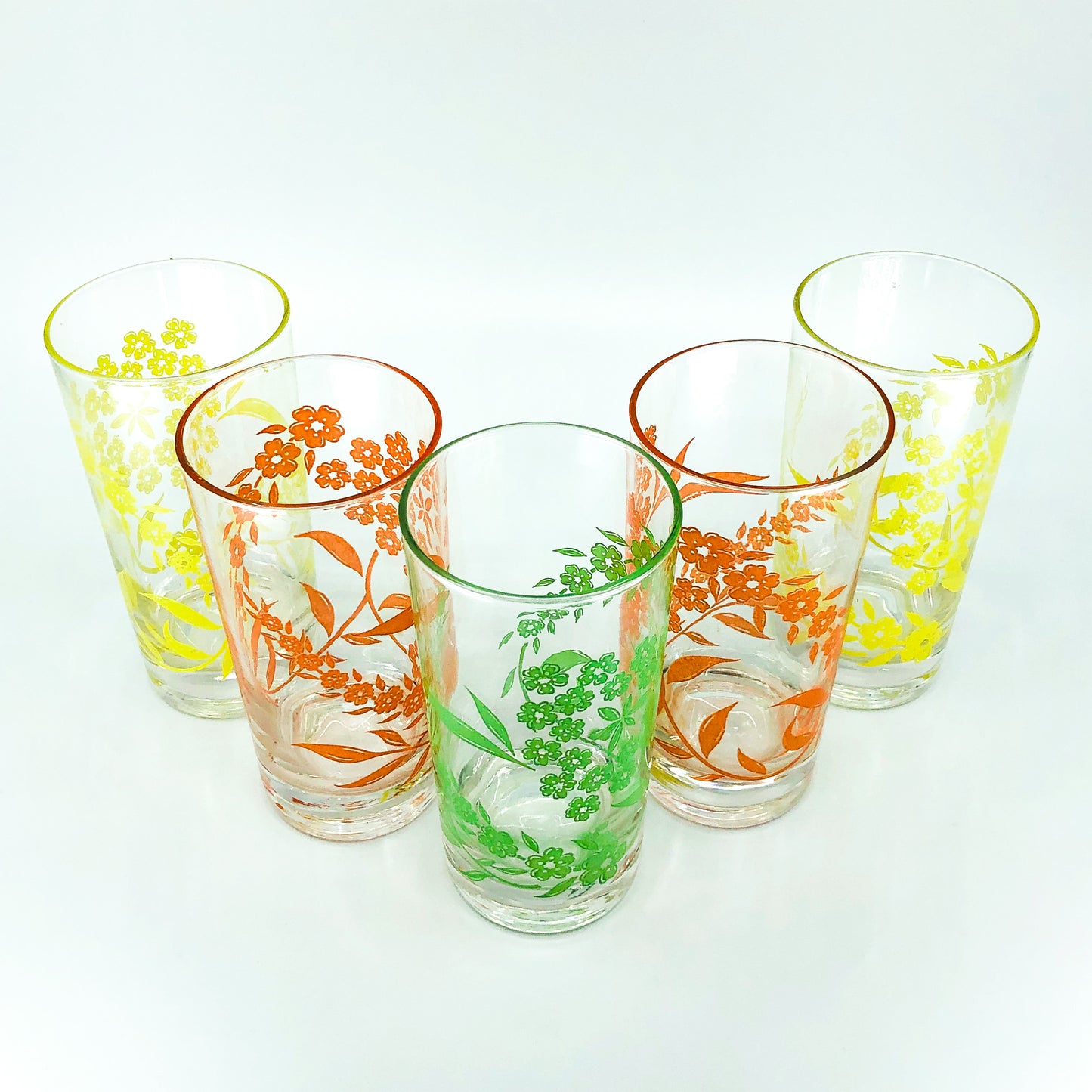 S/5 MCM Floral Drinking Glasses