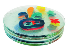 Contemporary Textured Glass Coasters, Set of 4