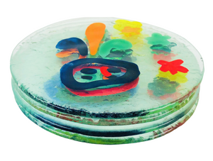 Contemporary Textured Glass Coasters, Set of 4