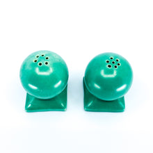Round Green Ceramic Salt & Pepper Shakers