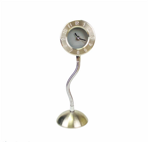 Gooseneck Silver Desk Clock