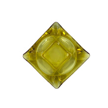 Vintage Amber Glass Square Ashtray, Set of 2