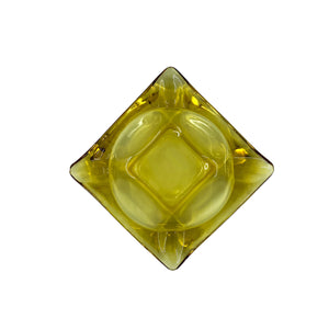 Vintage Amber Glass Square Ashtray, Set of 2
