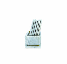 White Marble Coaster Set, Set of 6