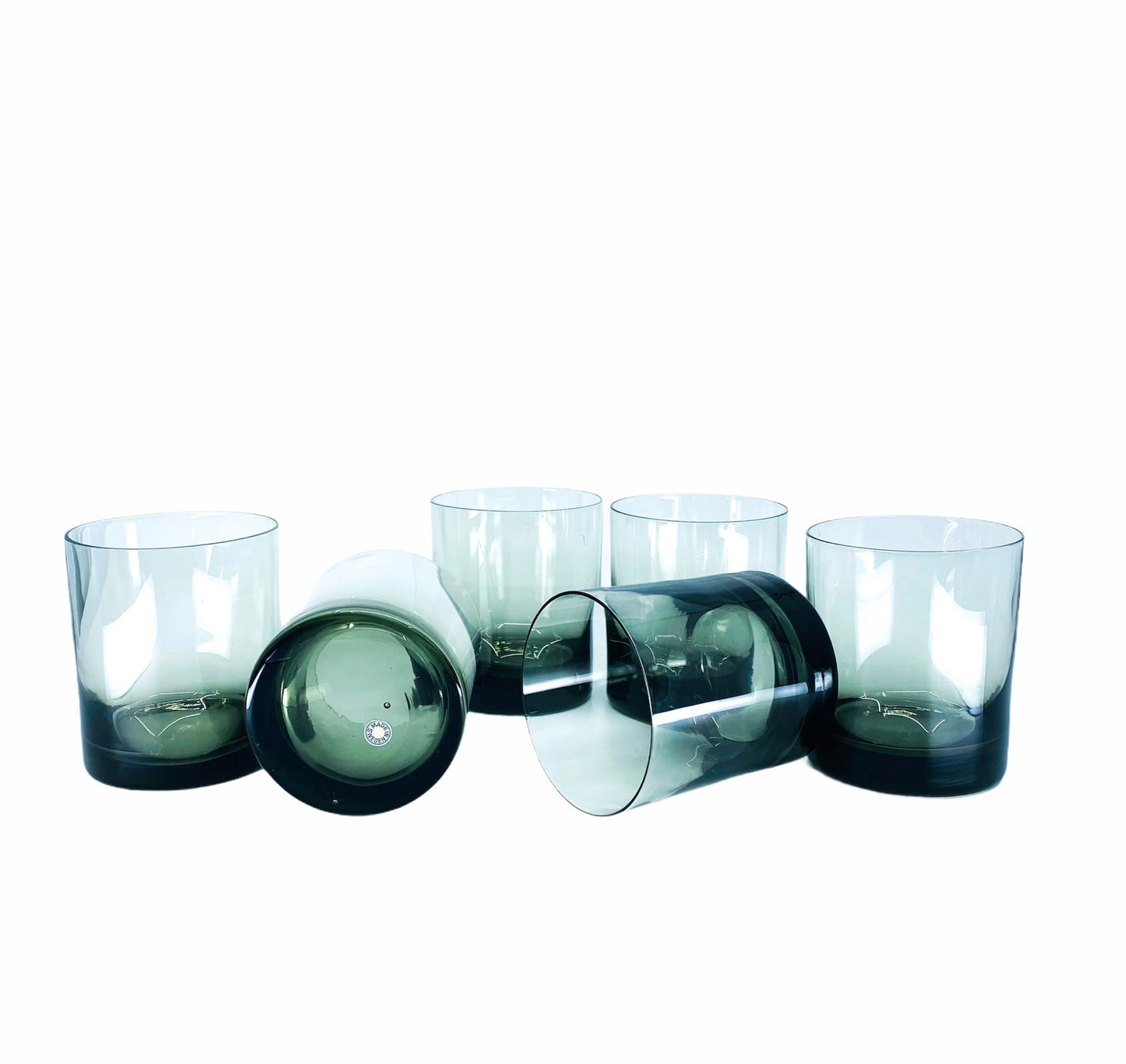 Vintage Smoked Glass Rocks Glasses, Set of 6 - Made in Sweden