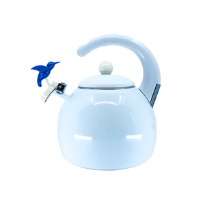 Vintage White Hummingbird Teapot