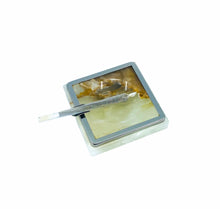 Solid Onyx Stone Ashtray with Chrome Trim