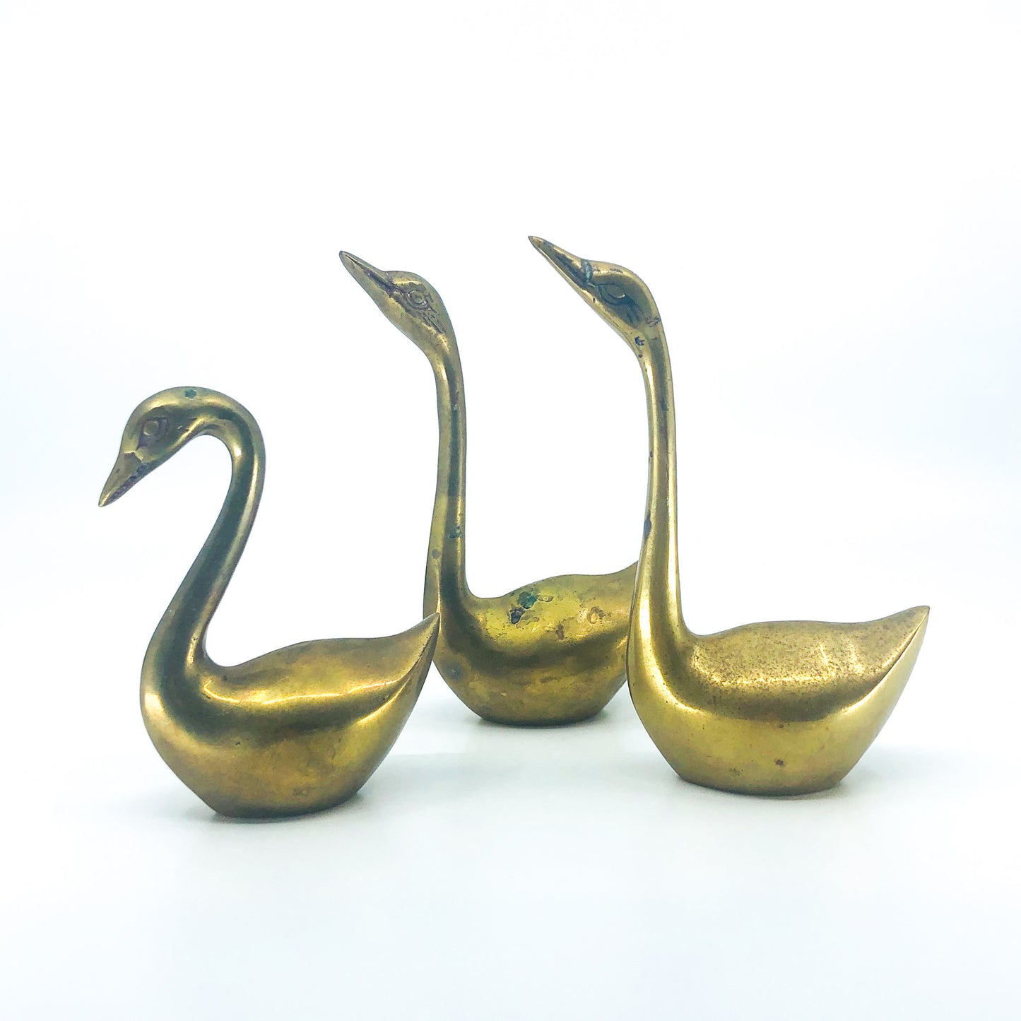 S/3 Brass Swans