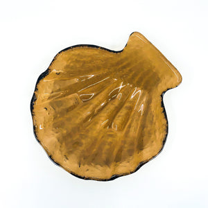 Brown Glass Shell Catchall