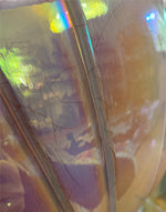 Vintage Pink Iridescent Shell Lamp with Pink Shade