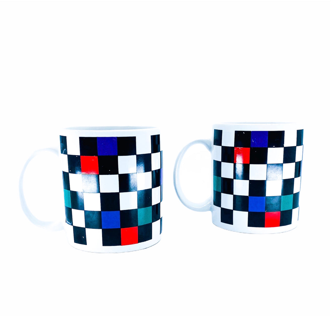 S/2 Checkered Mugs