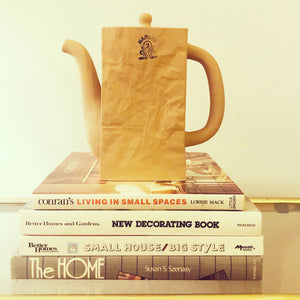 Rare Harvey Craft Paper Bag Ceramic Teapot