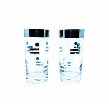 Contemporary Chrome Glasses, Pair