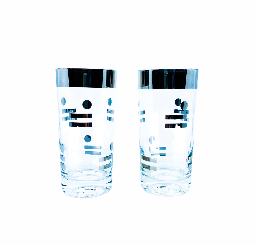 Contemporary Chrome Glasses, Pair