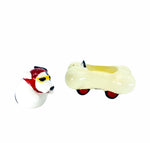 Vintage Dog Driving Bone Car Salt & Pepper Shaker