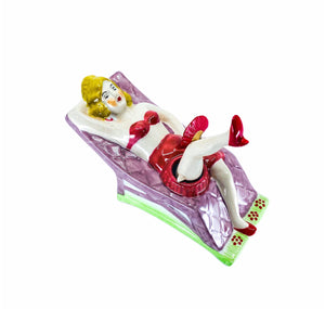 Vintage Naughty Ashtray with Swinging Leg & Fan
