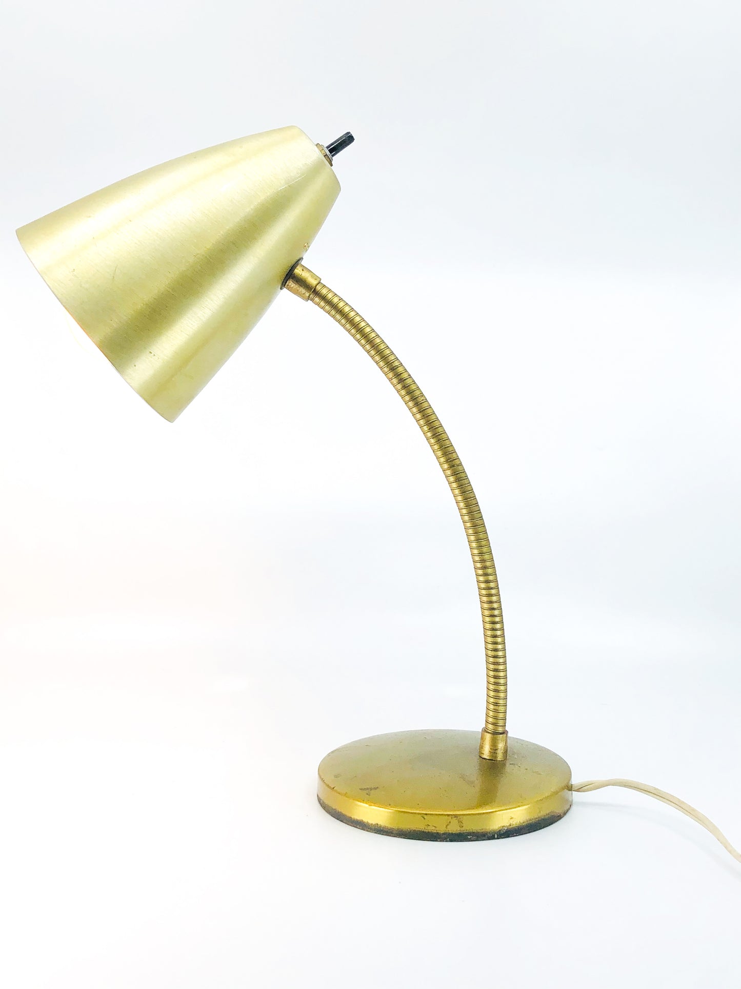Vintage Gooseneck Brass Desk Lamp