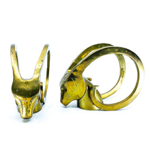 Brass Rams Head Bookends