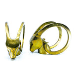 Brass Rams Head Bookends