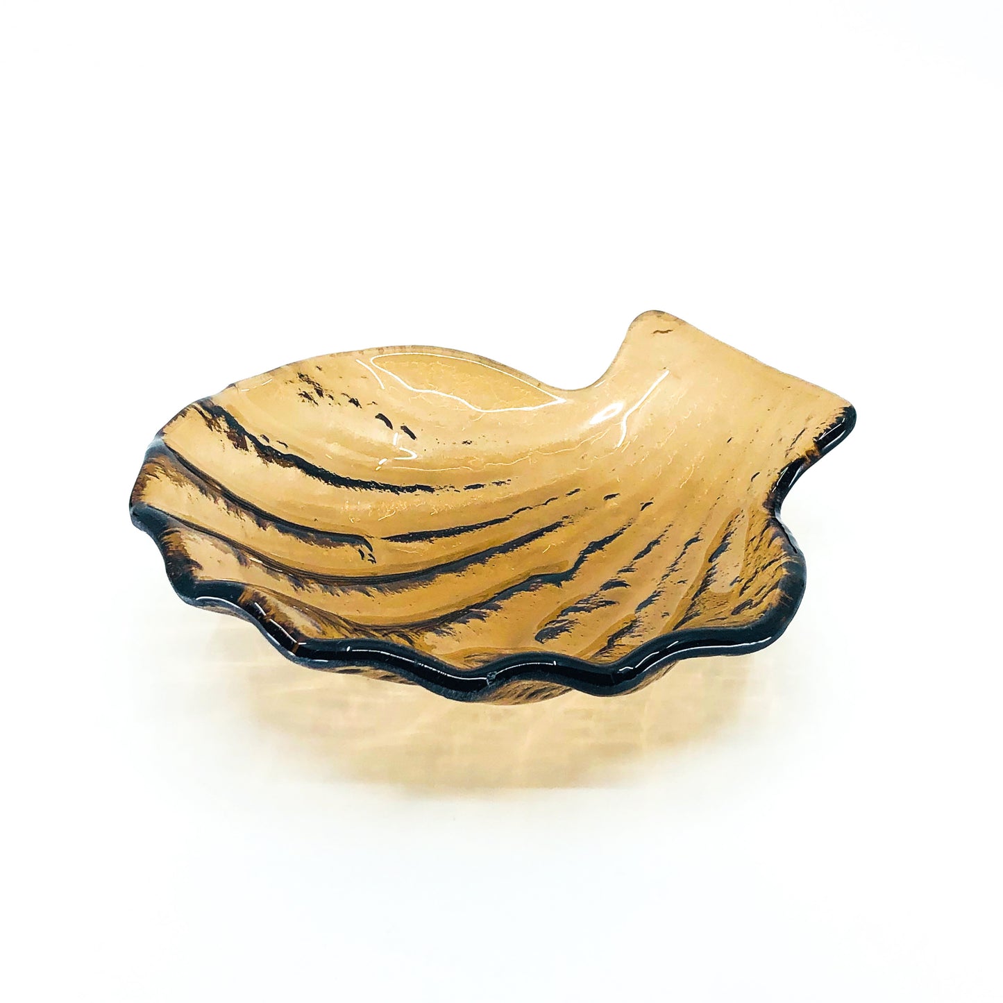 Brown Glass Shell Catchall