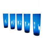 Vintage Blue Slim Tallboys, Set of 5