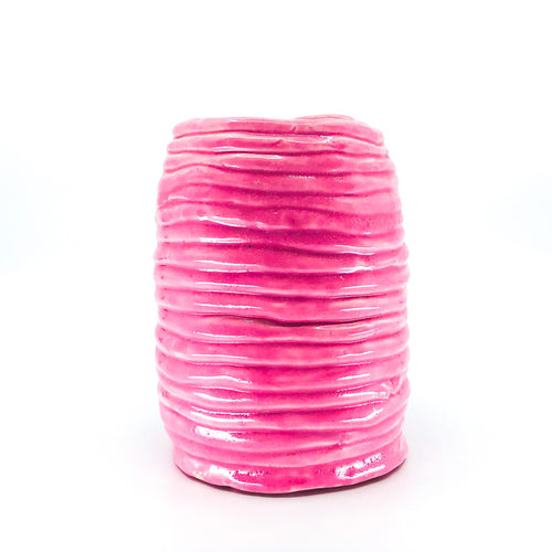 Vintage Handmade Ceramic Blush Pink Vase