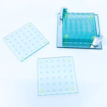 S/6 Checkered Glass Coasters