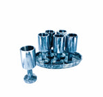 Black Marble 6 Shot Set with Tray