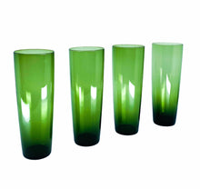 Vintage Olive Green Slim Tallboys, Set of 4