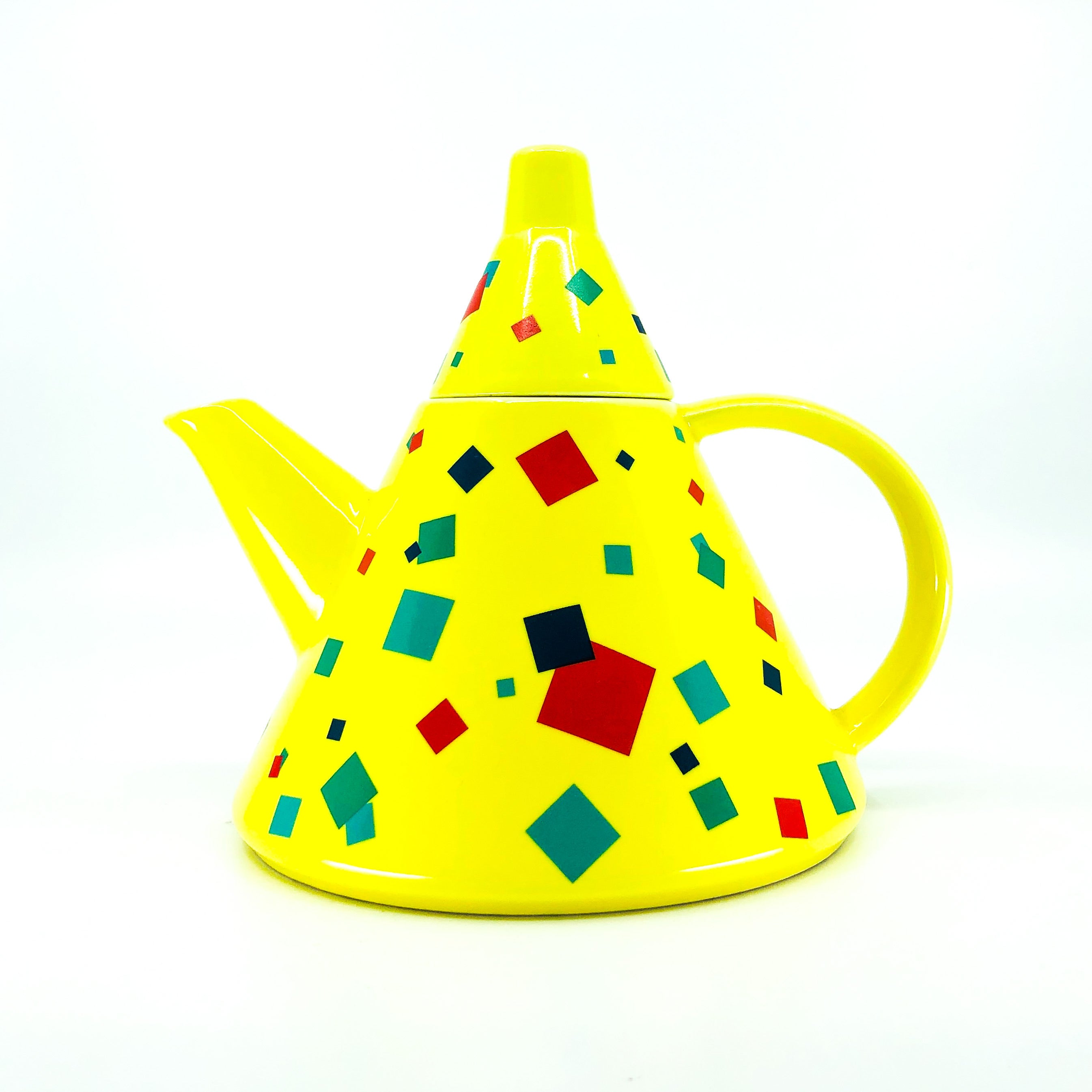 Memphis Postmodern Porcelain Teapot by The Toscany Collection Japan